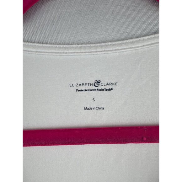 Elizabeth & Clarke Womens White Gradient Short Sleeve T-Shirt S - Picture 3 of 5